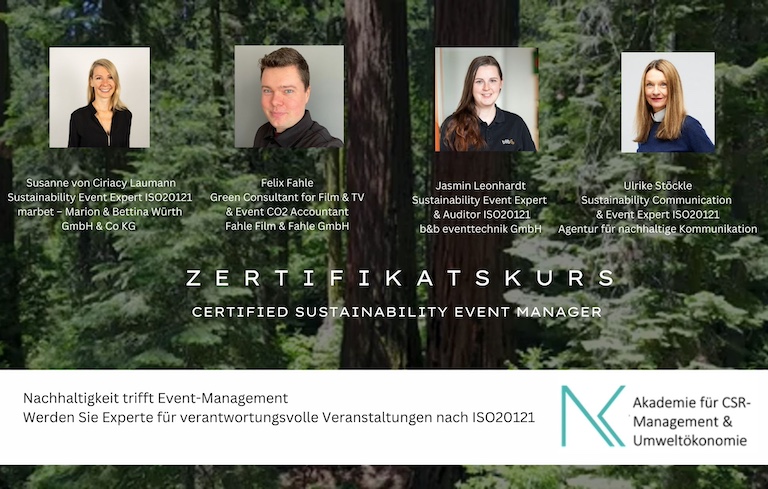 ZertifikatskursCertified Sustainability Event Manager ISO20121