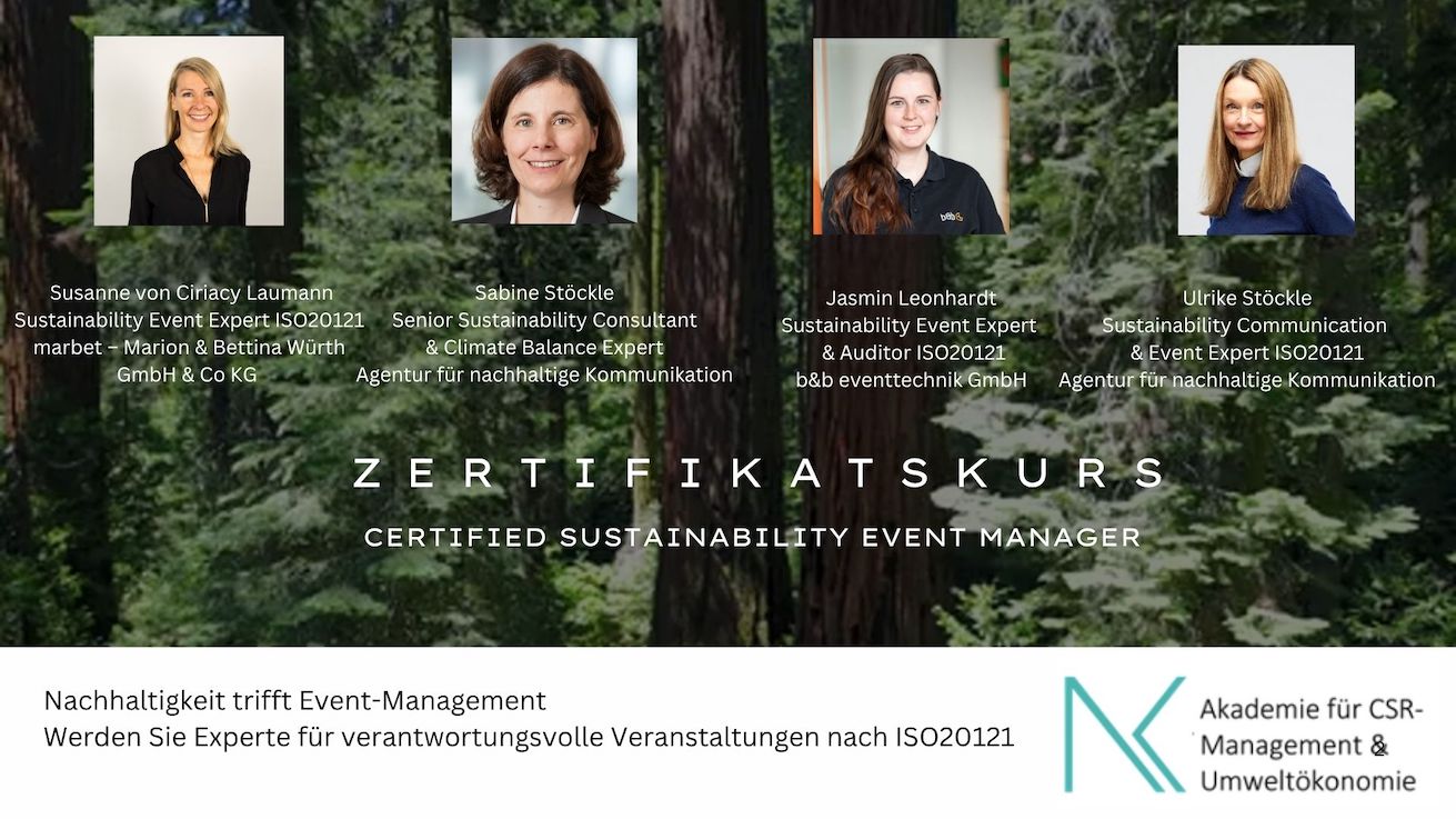 Zertifikatskurs: Certified Sustainability Event Manager